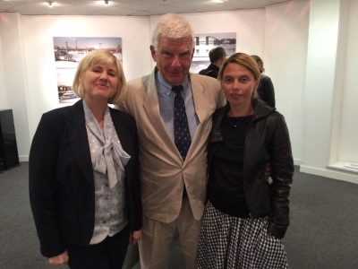 Paul Robert Magocsi (center) with Natalia Kochubey, Director of the Ukrainian Cultural Center in Paris (left) and the writer Iryna Karpa, who is also Cultural Attaché at the Ukrainian Embassy (right) after a presentation of “Jews and Ukrainians: A Millennium of Co-Existence”.