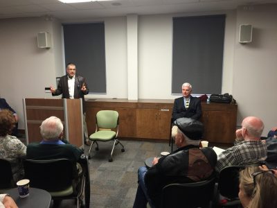 Professor Yohanan Petrovsky-Shtern (left) and Professor Paul Robert Magocsi (right), co-authors of “Jews and Ukrainians: A Millennium of Co-Existence”, at a presentation of their book held at the University of Toronto on Oct. 26, 2016.