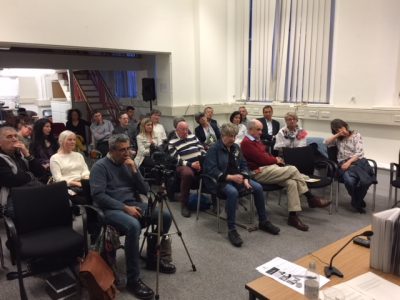Аудиторія під час презентації книги «Євреї та українці: тисячоліття співіснування», яка відбулась 3 травня 2018 року в Українському інституті (Лондон).