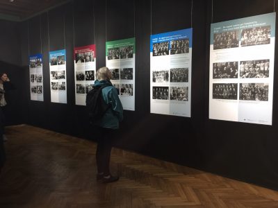 Panels describe Jewish life in several towns in Lviv oblast before the Holocaust.