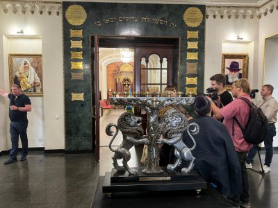 At Kyiv's Brodsky Synagogue.