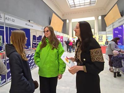 UJE's information and book stand at the Book Country festival. 23–26 April 2026, Expocenter of Ukraine, Kyiv.