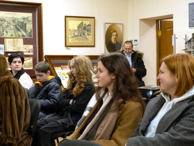 During the awards ceremony for the winners of the All-Ukrainian Student Drawing Competition "Ukrainian Jewish Encounter: Our Stories Are Incomplete Without Each Other, 2024". Sholem Aleichem Museum. 8 February 2025, Kyiv.