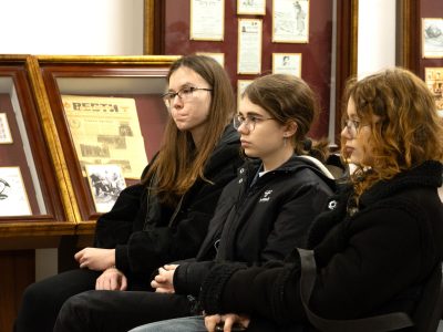 During the awards ceremony for the winners of the All-Ukrainian Student Drawing Competition "Ukrainian Jewish Encounter: Our Stories Are Incomplete Without Each Other, 2024". Sholem Aleichem Museum. 8 February 2025, Kyiv.