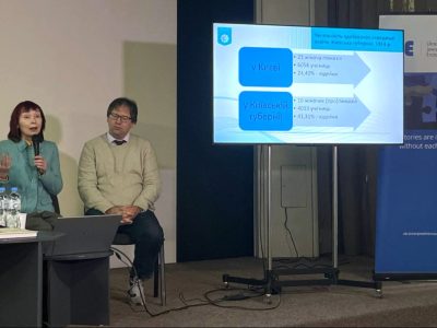 Оксана Драч, доктор історичних наук, професор кафедри всесвітньої історії Київського столичного університету імені Бориса Грінченка під час круглого столу «Новітні студії з українсько-єврейських взаємин». 26 жовтня 2025 року, Український Дім, Київ.