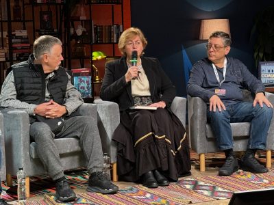 Left to right: Vladyslav Hrynevych, Sr., Lyudmila Hrynevych, Igor Shchupak.