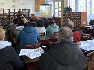 During the opening of the exhibition "A Journey Through the Ukrainian-Jewish Encounter: From Antiquity to 1939" in the library hall of the Shevchenko National Reserve. Kaniv, 31 October 2025.
