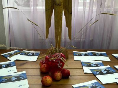 During the opening of the exhibition "A Journey Through the Ukrainian-Jewish Encounter: From Antiquity to 1939" in Kaniv. Kaniv Culture and Arts Center, 29 September 2025.