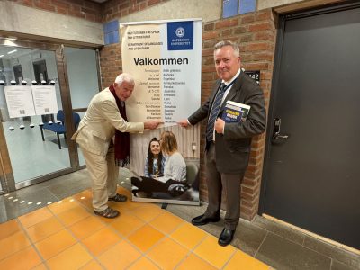 Left to right: UJE Board Member Paul Robert Magocsi and Thomas Rosén, Associate Professor of Slavic Languages, Gothenburg University.