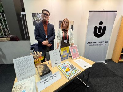 Left to right: Felix Funke and Tetiana Raida of the Ukrainian Institute in Sweden.