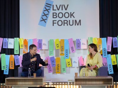 Left to right: Vitaly Portnikov and Maria Hurska