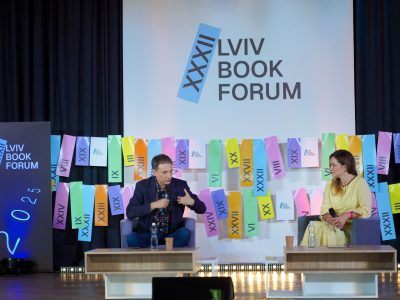 Left to right: Vitaly Portnikov and Maria Hurska