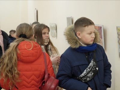 25 January 2022, Kyiv, Sholem Aleichem Museum. Ceremonial opening of the exhibition of drawings by participants of the All-Ukrainian youth drawing competition "Ukrainian-Jewish Encounter: Our stories are incomplete without each other — 2021".