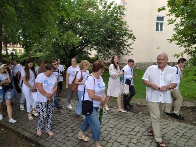 The "My Ukraine" themed excursion, which included a visit to the Uzhhorod History Museum and a walk around the city with Prof. Magocsi, who served as lecturer and tour guide, 6 August 2023, Uzhhorod. 