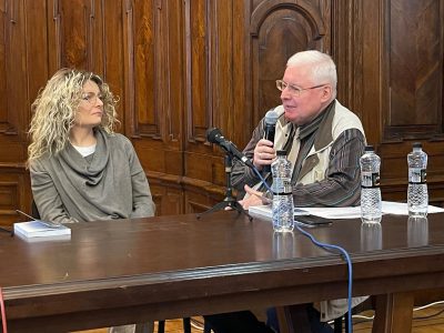 Left to right: Oksana Forostyna, author and publisher, Andriy Pavlyshyn, translator, historian and journalist.