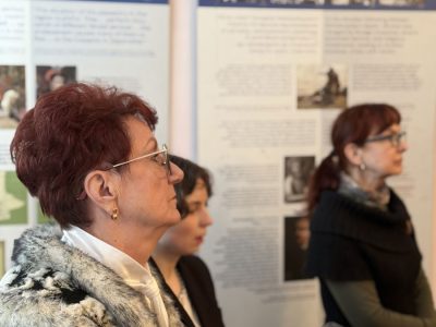During the opening of the exhibition "A Journey Through the Ukrainian-Jewish Encounter: From Antiquity to 1939" in the Zhytomyr Regional Literary Museum, 28 January 2026.