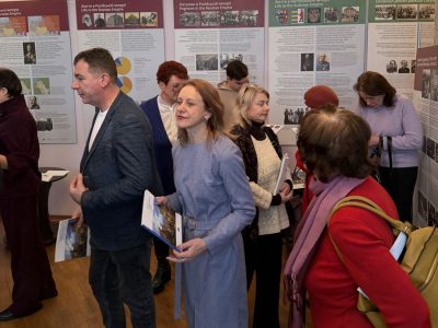 During the opening of the exhibition "A Journey Through the Ukrainian-Jewish Encounter: From Antiquity to 1939" in the Zhytomyr Regional Literary Museum, 28 January 2026.